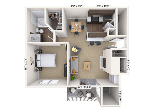 Floorplan image of unit 010827