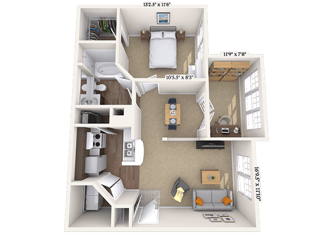 Floorplan image of unit 12121125