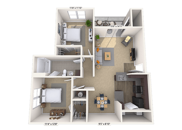Floorplan image of unit WW102